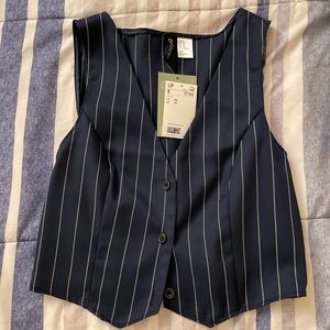 H&M Striped Navy Vest
